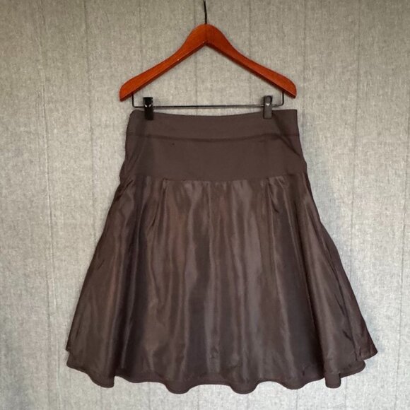 Vintage Y2K Charter Club Chocolate Viscose Blend Brown A line Midi Skirt Size 12 - Picture 5 of 7
